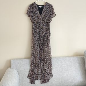 T3 Goa Paris Collection Dress Wrap Tie Gold Metallic Detail